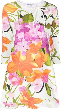 Viktor & Rolf floral-print A-line mini dress - women - Organic Cotton - L - White