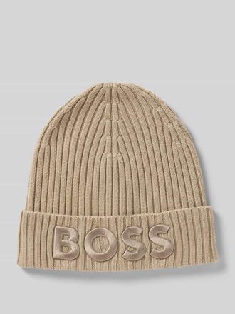 HUGO BOSS Beanie aus reiner Schurwolle Modell LARA_HAT in Beige, Größe 1