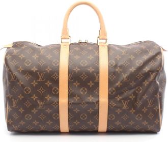 Louis Vuitton Brown Monogram Coated Canvas Leather Boston Bag (Pre-Owned)