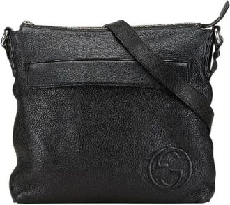 Gucci Pre-owned Cross Body Bags, female, Black, Size: ONE SIZE Pre-owned Leather crossbody-bags