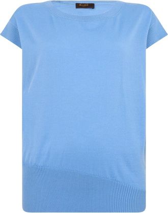 Moorer Gioia - Dames - Ronde hals truien - Blauw - XS - Wol - Truien & Vesten