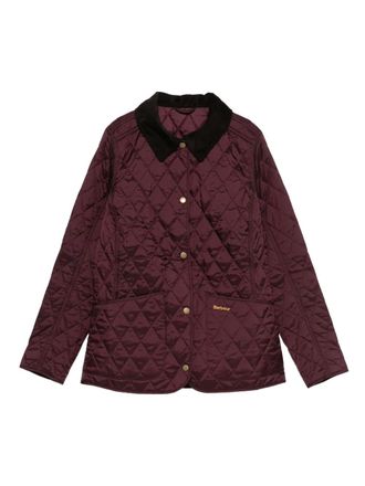 Barbour Gewatteerd jack met ribfluwelen kraag - Rood