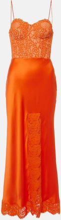 Rebecca Vallance Adira lace-trimmed silk satin corset dress