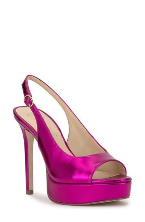Jessica Simpson Sibilla Slingback Platform Sandal in Bright Fuchsia at Nordstrom, Size 6.5