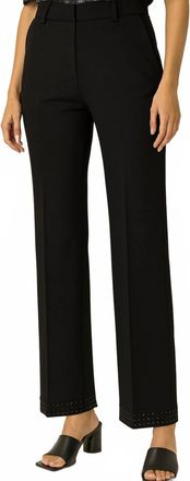 Vilagallo Womens With Rhinestone Trim Pants In Black