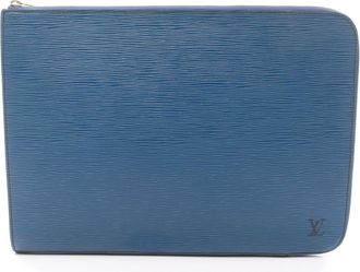 Louis Vuitton Blue Leather Clutch Bag (Pre-Owned)