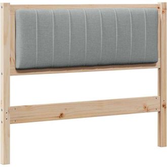 vidaXL Cabecero tapizado Gris Claro 100 cm Madera de pino macizo vidaXL