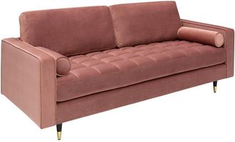 Global Interiors 3-Sitzer Design Samtsofa Cozy Velvet 225 x 95 cm - Altrosa