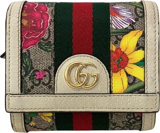 Gucci Gg Supreme Multi-Color Canvas Leather Wallet (Bi-Fold) (Pre-Owned)
