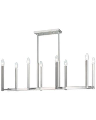Livex Lighting Livex Alpine 8-Light Brushed Nickel Linear Chandelier