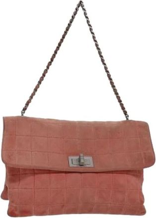 Chanel Pre-owned Shoulder Bags, female, Orange, Size: ONE SIZE Pre-owned Suede Shoulder Bag