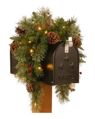 National Tree Company 36in Feel-Real Colonial Mail Box Swag