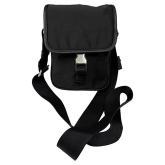 Prada Prada Mini Tessuto Flap Schoudertas in Zwart Nylon