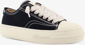 Represent Mens Sneakers Rep-Cap Black Canvas-Rubber Trainers Canvas/rubber