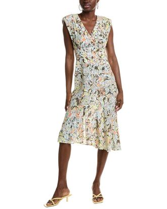 Equipment V-Neck Silk Midi Dress