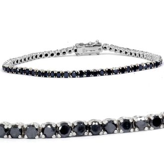 Pompeii3 3ct Black Diamond Tennis Bracelet 14K White Gold 7