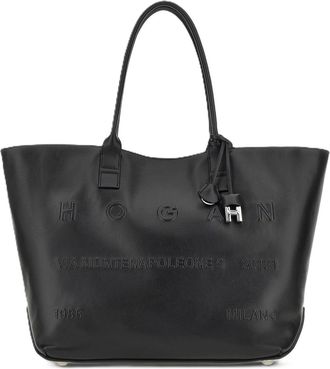 Hogan Structured Embossed Lettering Tote Bag