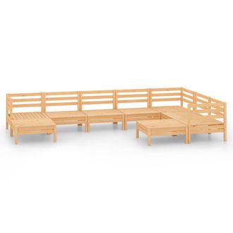 vidaXL Juego De Muebles De Jard&iacute;n 9 Piezas Madera Maciza De Pino Vidaxl