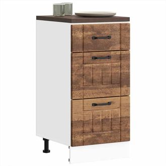 Berkfield Home Kitchen Base Cabinet Lucca Old Wood Engineered Wood in Brown