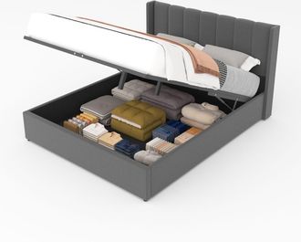 Concept Usine Cama con canap&eacute; abatible de dise&ntilde;o 160 x 200 cm en terciopelo gris