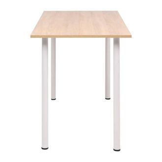 Berkfield Home Modern Dining Table 120x60x73 cm Oak & White in Natural | Size: 120 x 60 x 73 cm