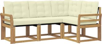 vidaXL Conjunto De Sof&aacute;s De Exterior 4 Uds. Blanco Y Crema Vidaxl