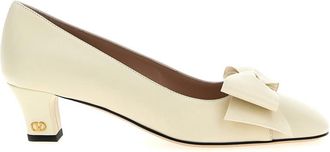 Valentino Garavani White Bow Leather Pumps