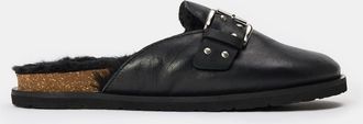 Steve Madden Womens Evergreen Shuv Clogs Flats in Black Lthr - Size UK 8