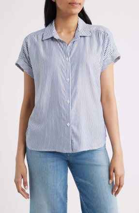 Beach Lunch Lounge Darby Short Sleeve Button-Up Shirt in Atlantic at Nordstrom, Size X-Large
