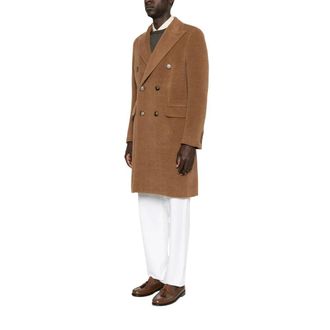Canali Dubbele-breasted jas - Heren - Mantel - Bruin - M - Jassen
