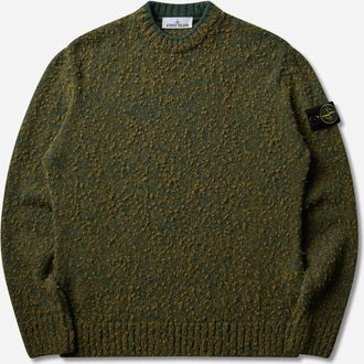 Stone Island Men s Speckled Wool Nylon Sweater Dark Green