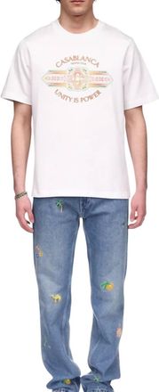 Casablanca Unity Is Power Graphic T-Shirt In White