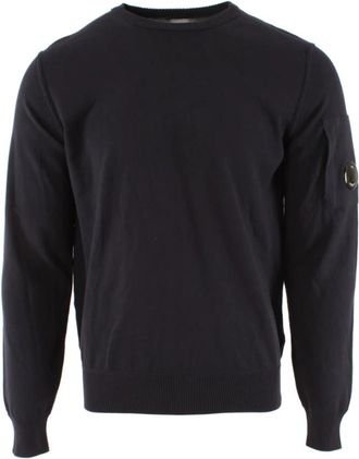 C.P. Company Katoen Cr&ecirc;pe Ronde Hals - Heren - Ronde hals truien - Blauw - 2XL - Katoen - Truien & Vesten