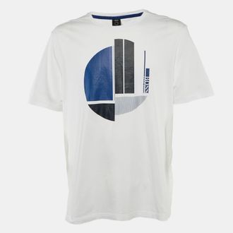 HUGO BOSS Boss By Hugo Boss White Printed Cotton Tee 1 T-Shirt