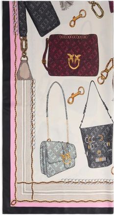 Pinko Sciarpa con stampa grafica - Rosa