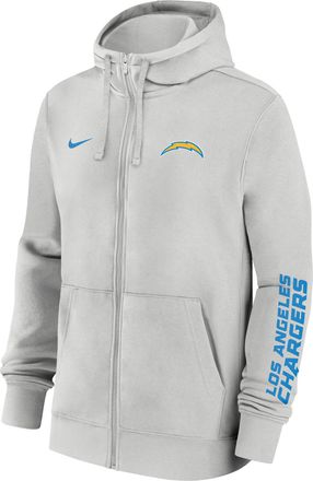 Nike Los Angeles Chargers Club Nike Mens NFL Full-Zip Hoodie in Grey | 01NC0BB97-1LR