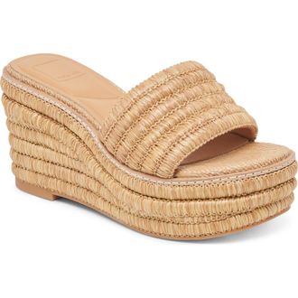 Dolce Vita Throne Platform Wedge Sandal in Light Natural at Nordstrom, Size 7.5