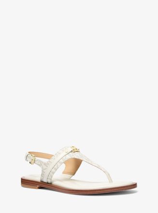 Michael Kors Mandy Signature Logo T-Strap Sandal