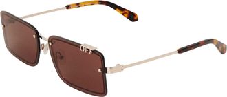 Off-white Off White Unisex rechthoekige zonnebril voor volwassenen uit Tampa (Goud/Bruin)