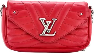 Louis Vuitton Red Quilted Leather New Wave Chain Pochette (Authentic Pre- Loved)