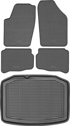 OEM Juego De Alfombrillas De Goma Para Coche Y Maletero Para Volkswagen Polo Iv Hatchback (2002-2009)