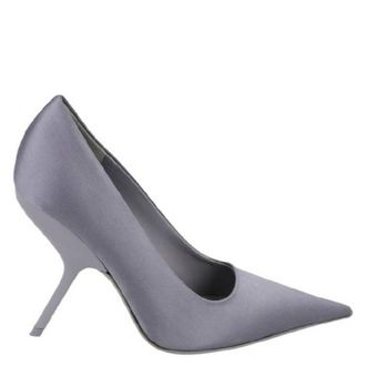 Ferragamo Eva X5 Pointed-Toe Satin Pumps, Size 8 B