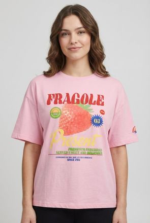 Only Kurzarmshirt ONLY ONLBOLETTE LIFE S/S TOP BOX CC JRS, Damen, Gr. XL, romance rose print:fragole, Jersey, Obermaterial: 100% Baumwolle, bedruckt, loose