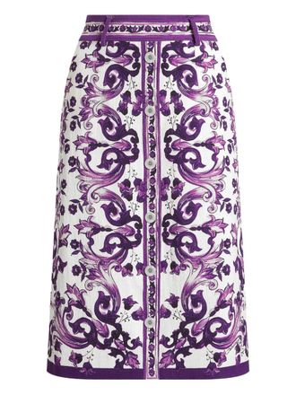Dolce & Gabbana Midi-rok met print - Wit