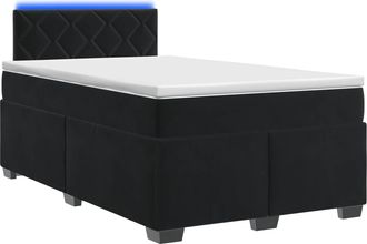 vidaXL Cama Con Base Tapizada, Colch&oacute;n Y Luz Led Negro 120 X 190 Cm Vidaxl