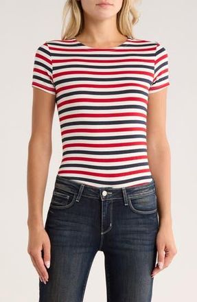 L'agence Ressi Stripe T-Shirt in Natural/Red/Navy Stripe at Nordstrom Rack, Size Xx-Small