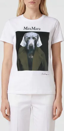 Max Mara T-shirt slim fit in cotone con stampa grafica e logo a contrasto