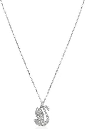 Swarovski Swan Pendant Necklace in White