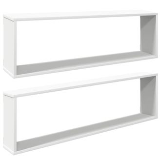 vidaXL Vidaxl - Estante Cubo De Pared 2 Uds Madera Contrachapada 100x15x30 Cm