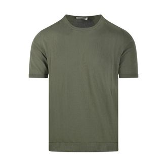 Roberto Collina T-Shirts, male, Green, Size: 2XL Round Neck Sweater